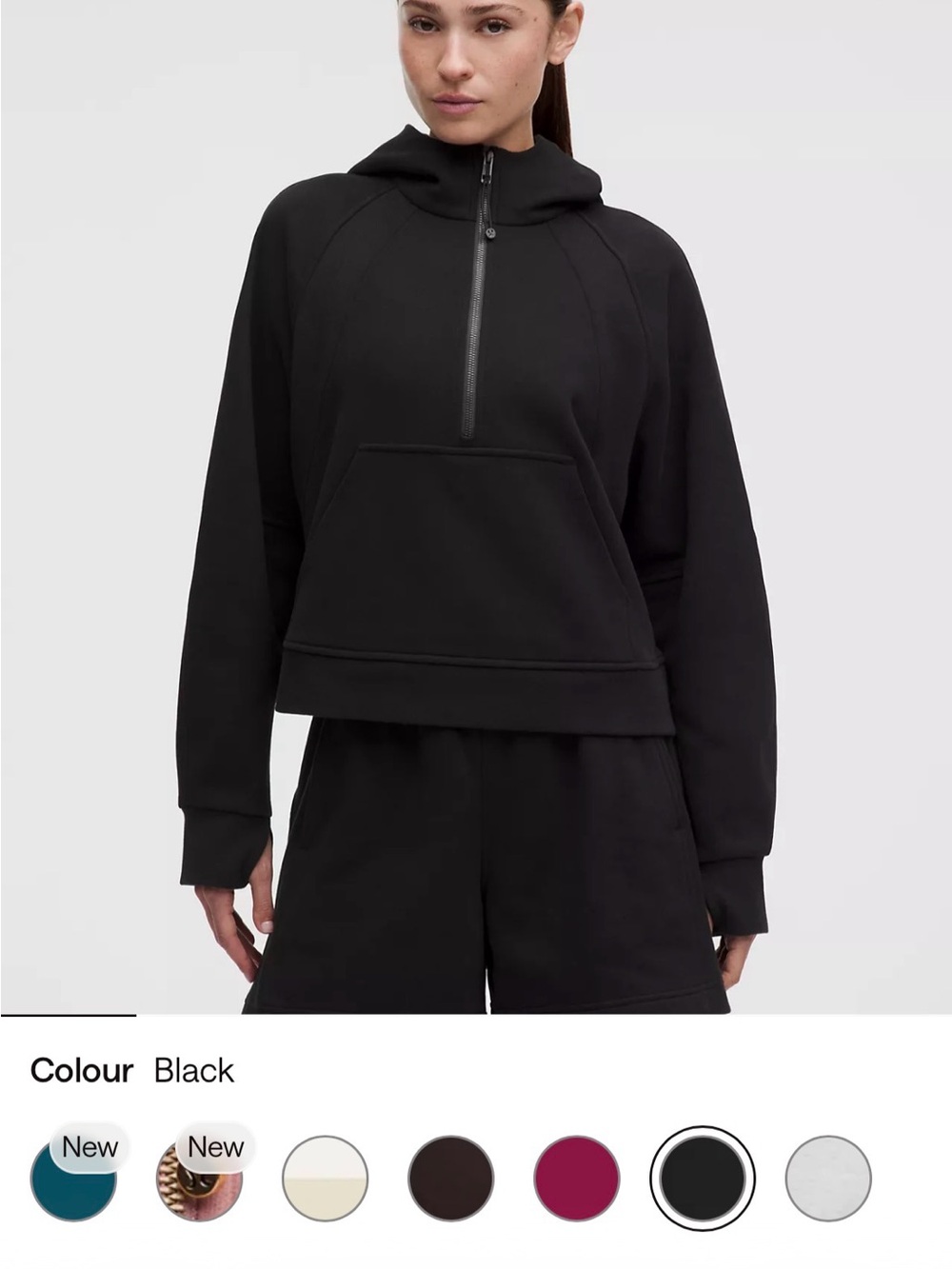 lululemon athletica Black Half-Zip Scuba Hoodie
